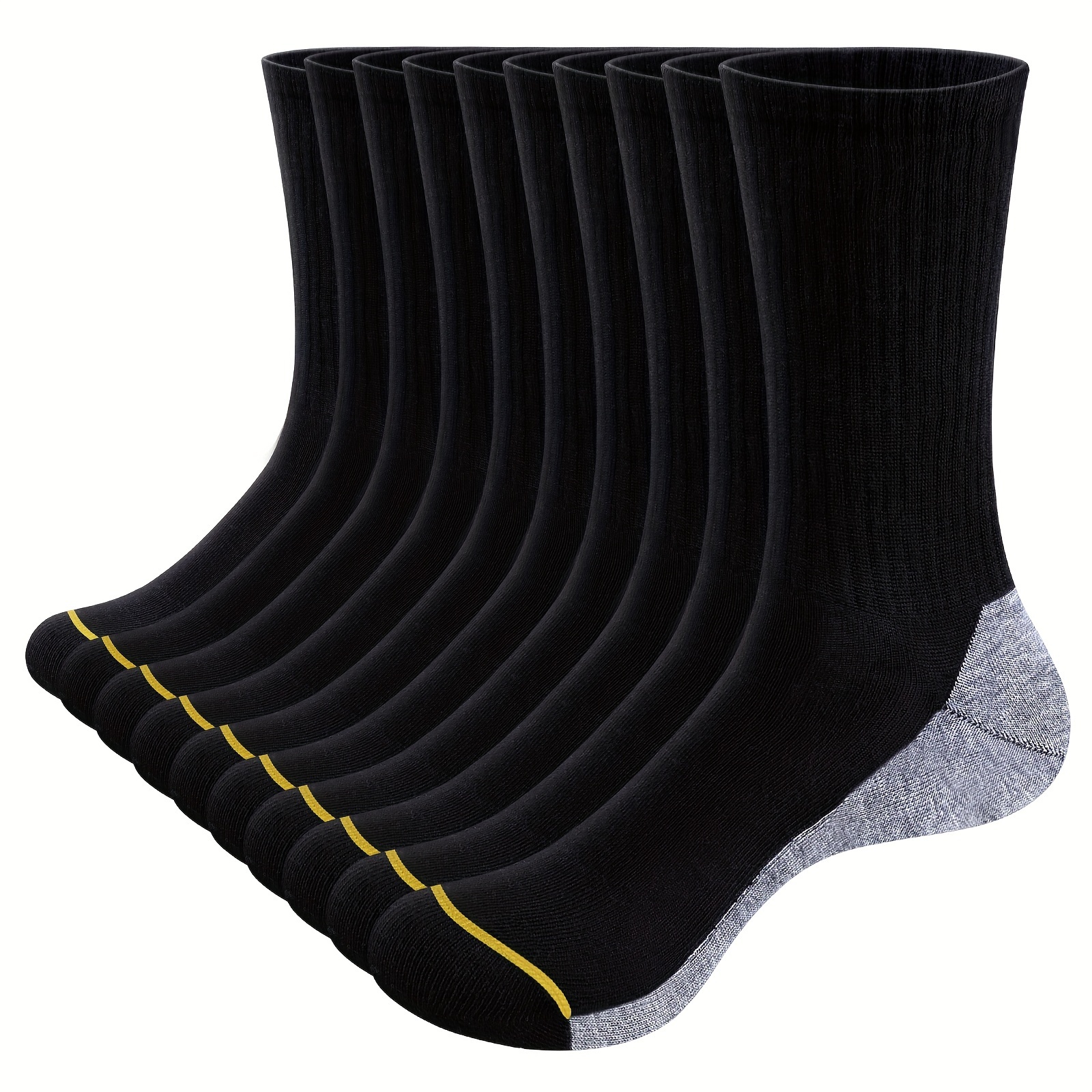 

10 Pairs Of Men's Anti Odor & Sweat Absorption Crew Socks, Comfy & Breathable Socks, For Daily And Outdoor Wearing