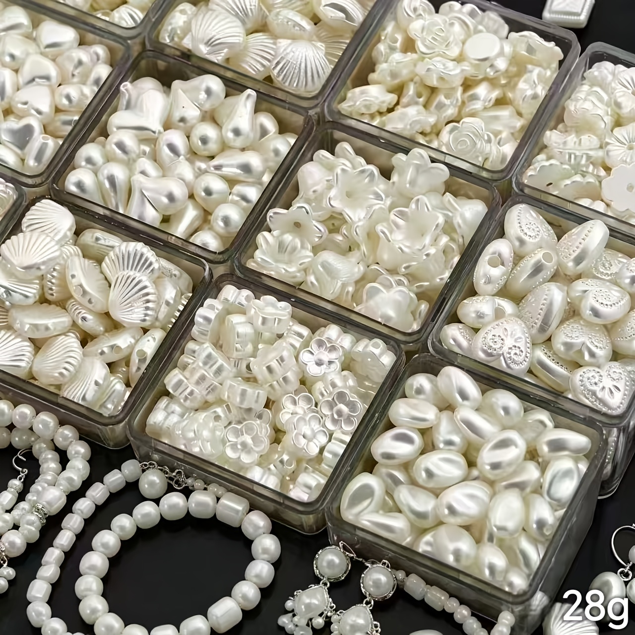 28g Mešani 8-20mm Elegantne Nepravilne Zvezde, Školjke, Metulji Akrilne Distančne Perle, Dodatki, Sproščene Perle - Primerno za Božične