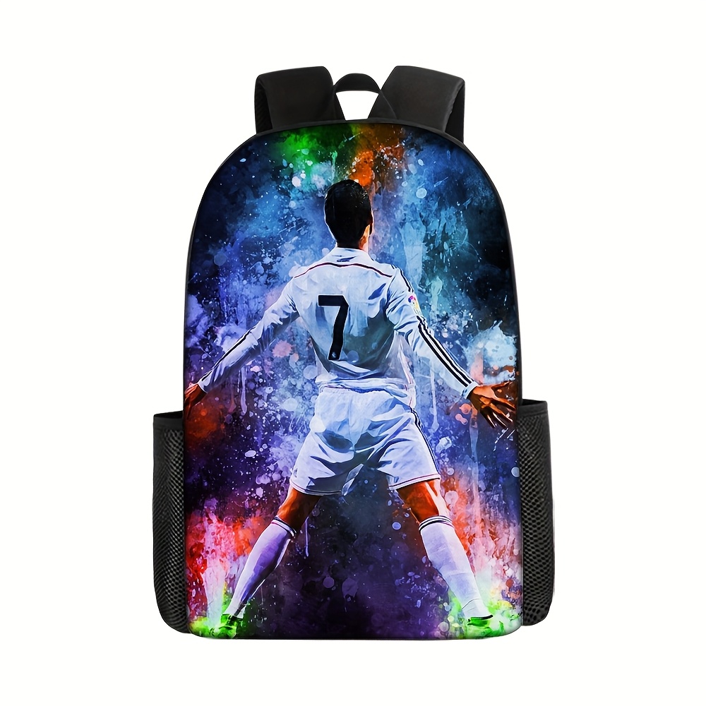 

17-inch High-quality Backpack - Vibrant , Lightweight & , With Adjustable Straps, Inner Pocket, Ideal For , School & Sports Fans, Great As Halloween Or Christmas Gift, Soccer Accessories