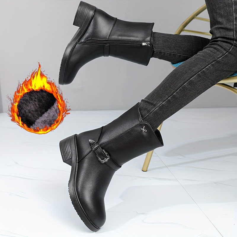 botas femininas de    , botinhas curtas forradas com pelúcia para   no inverno 2