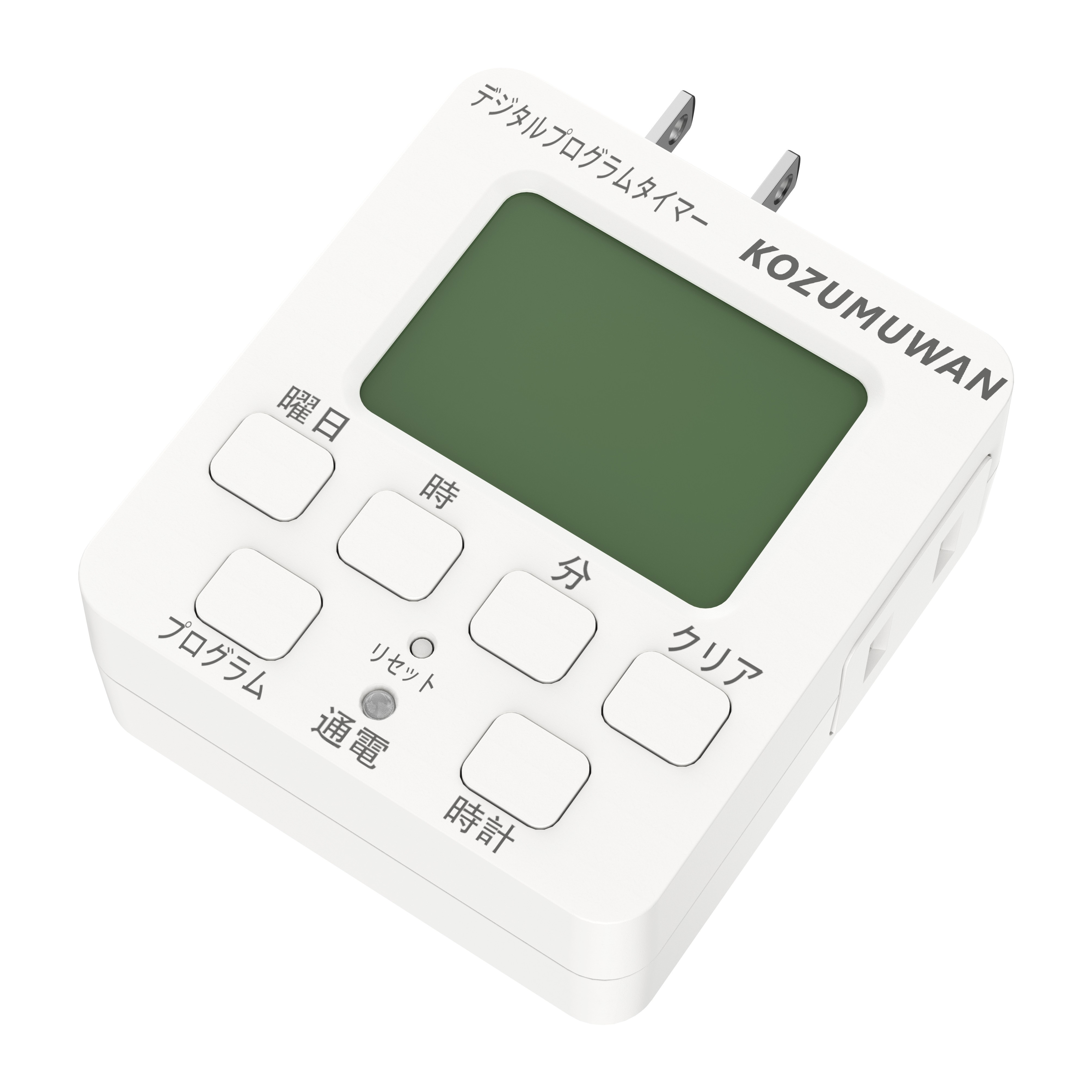 TEMU タイマーソケット、デジタルプログラム、LCDディスプレイ、ボタン式、省エネ、簡単設定、ホワイト、、毎日繰り返し、自動切替、忘れ防止、消灯設定、照明器具、玄関灯、防犯灯、装飾ライト