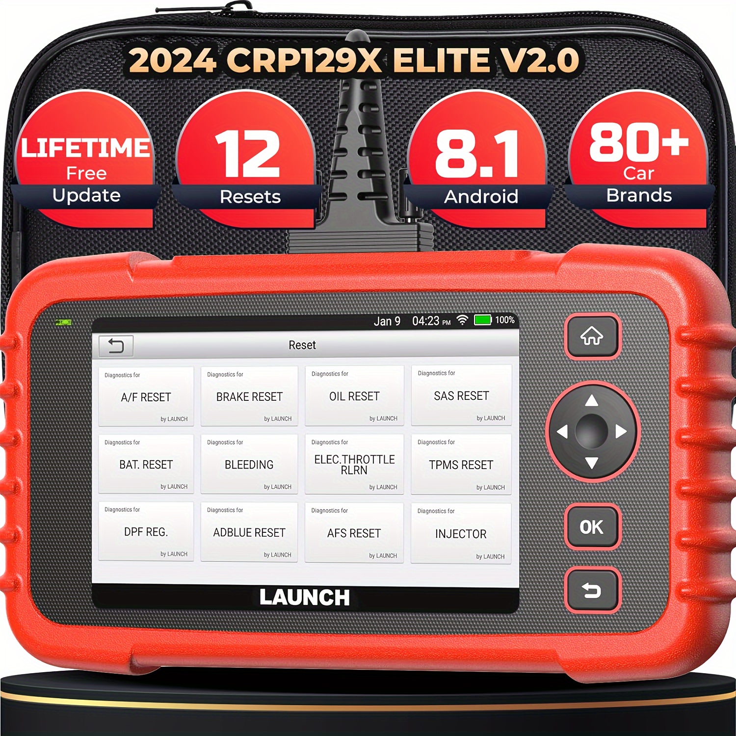 

Scanner Crp129x Car Code Reader Scan Tool For Abs Srs Transmission Engine Diagnostic, With 12 Service Functions, Lifetime Free Update, Auto Vin, Battery Test