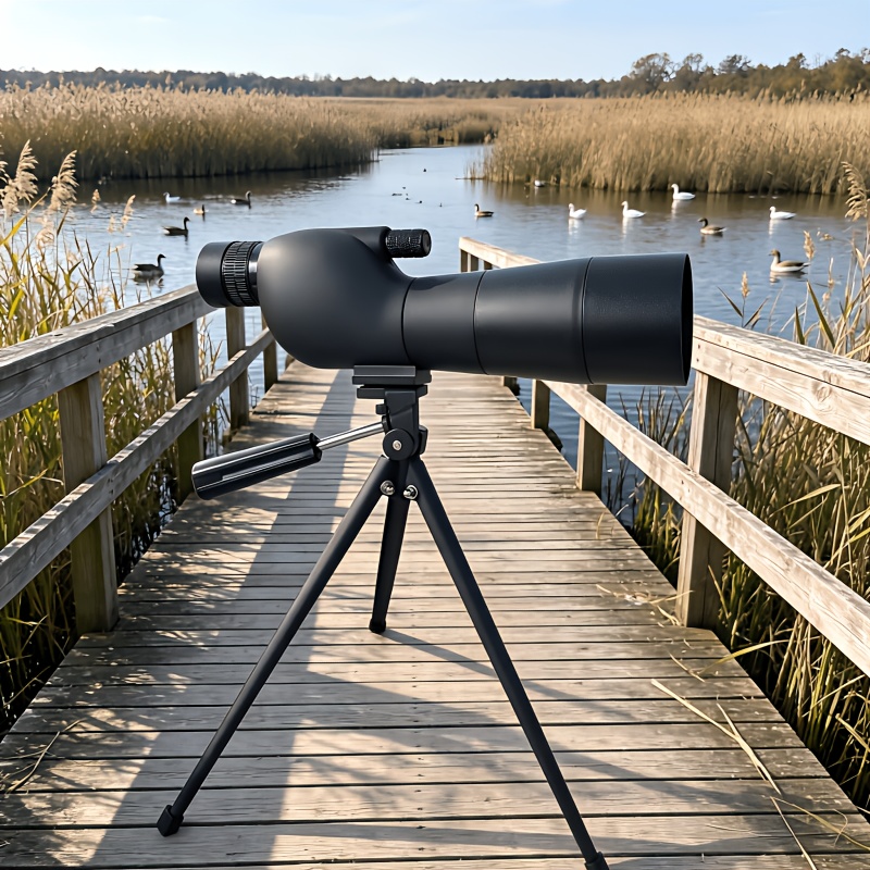 TEMU Ed 25-75 X 60 Scope Featuring A Metal Tripod, Phone Adapter, And Carrying Case