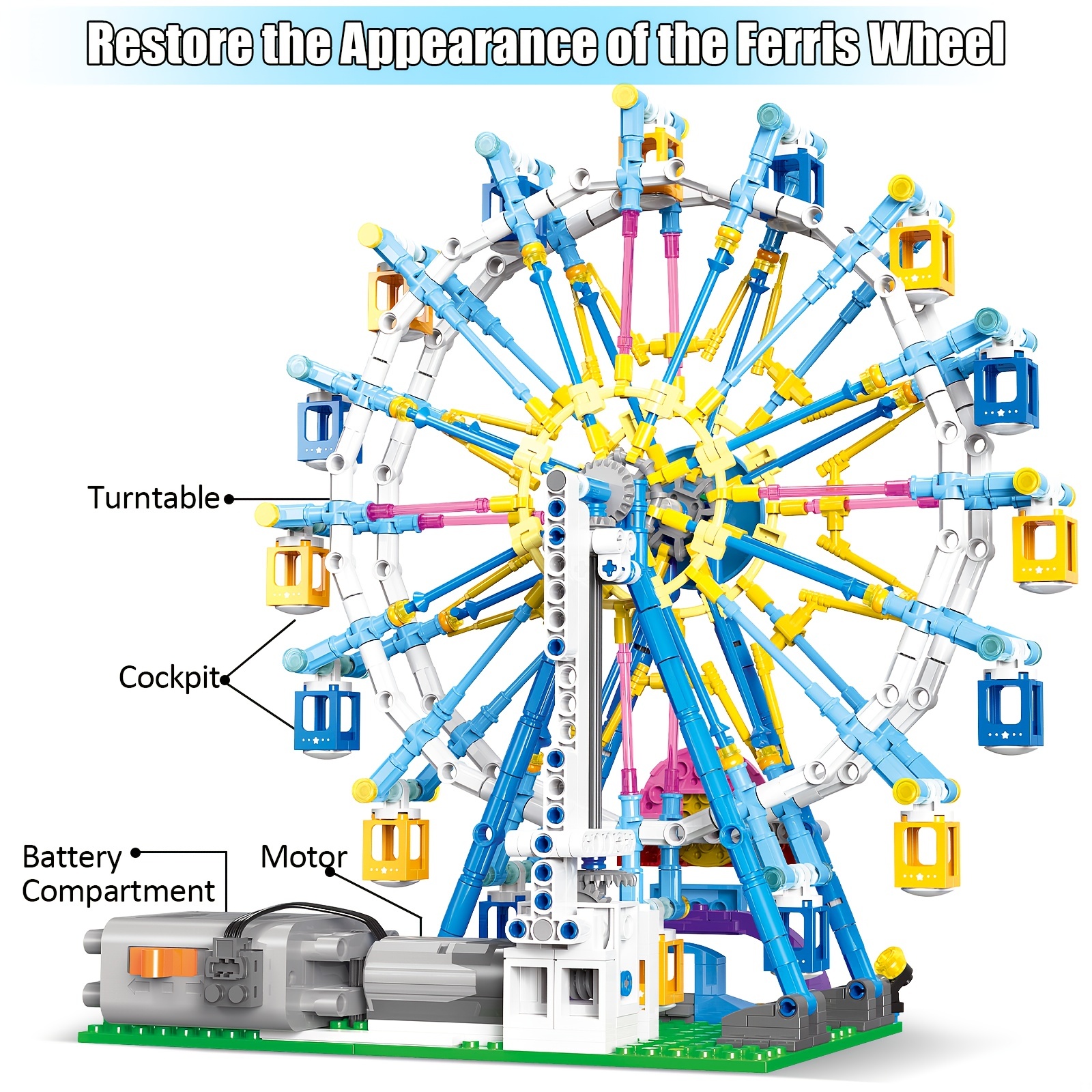 

Rotating Building Kit, , Amusement , Toy Set For 8+ Children And Adults