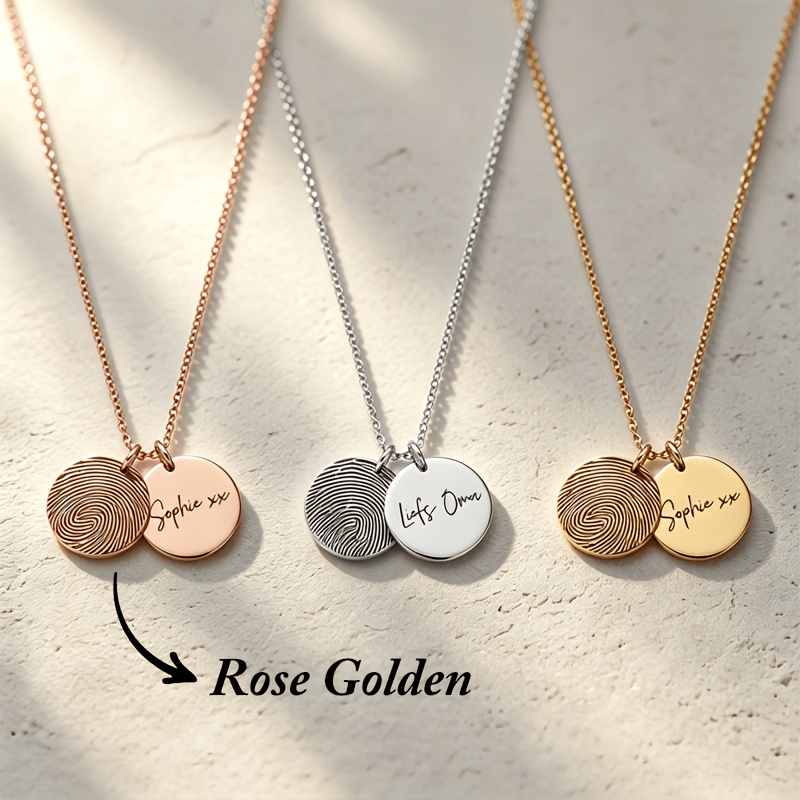 Personalized Stainless Steel Fingerprint Necklace