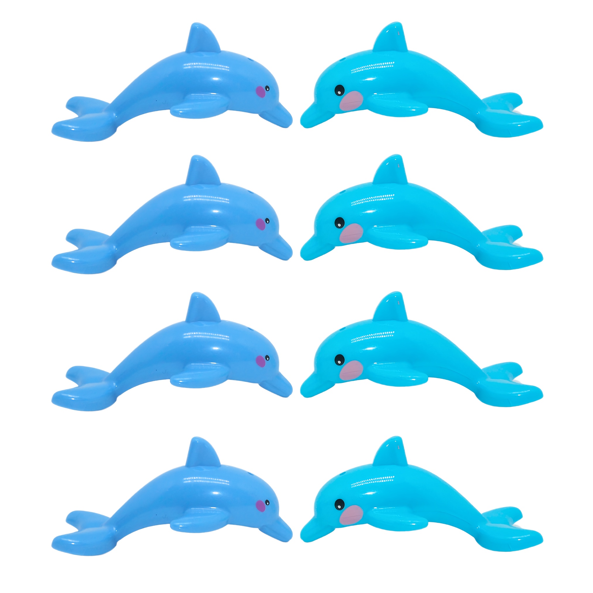 4pcs Dolphins Building Block Accessories Animal Theme Smiling Faces