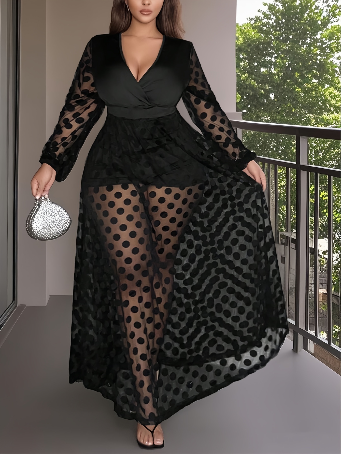 black lace beach dress Black Lace Maxi Dress main image 0