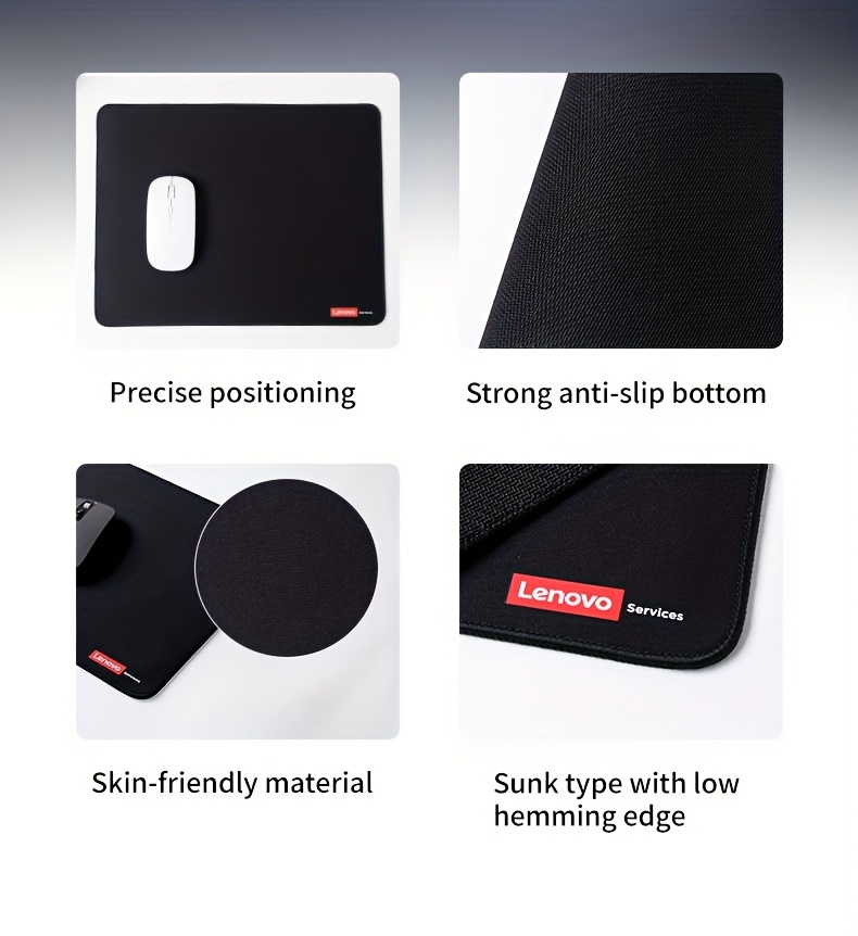Lenovo Classic Non-Slip Gaming and Office Mouse Pad - Large Desk Mat with Anti-Slip Base, Precision Tracking, Easy-Clean Surface for PC, Laptop, Computer - Compatible with Lenovo Computers, Large Mousepad for Desk, Sleek Design