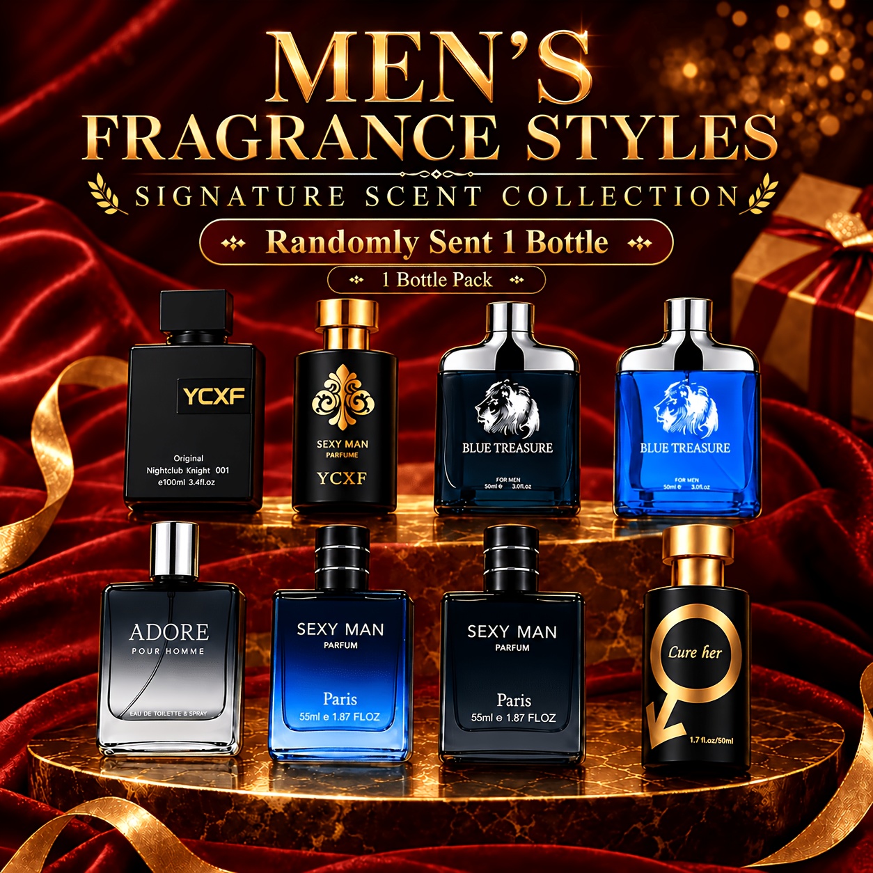 TEMU Men's , , Single Random Bottle, Long-lasting Fragrance Spray, , Fresh, And Spicy Scent, High-end For Everyday Use And Date Nights, A Stylish