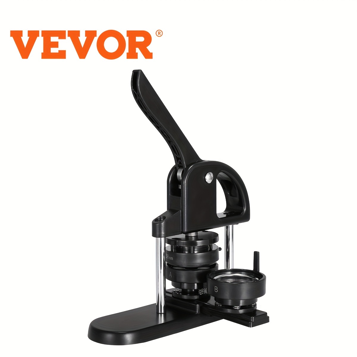 

Vevor Button Maker Machine, 25/32/58mm (1/1.25/2.28 Inch) Pin Maker With 300pcs Button Parts, Ergonomic Arc Handle Kit, Button Maker With Book, For Children Diy Gifts, Black