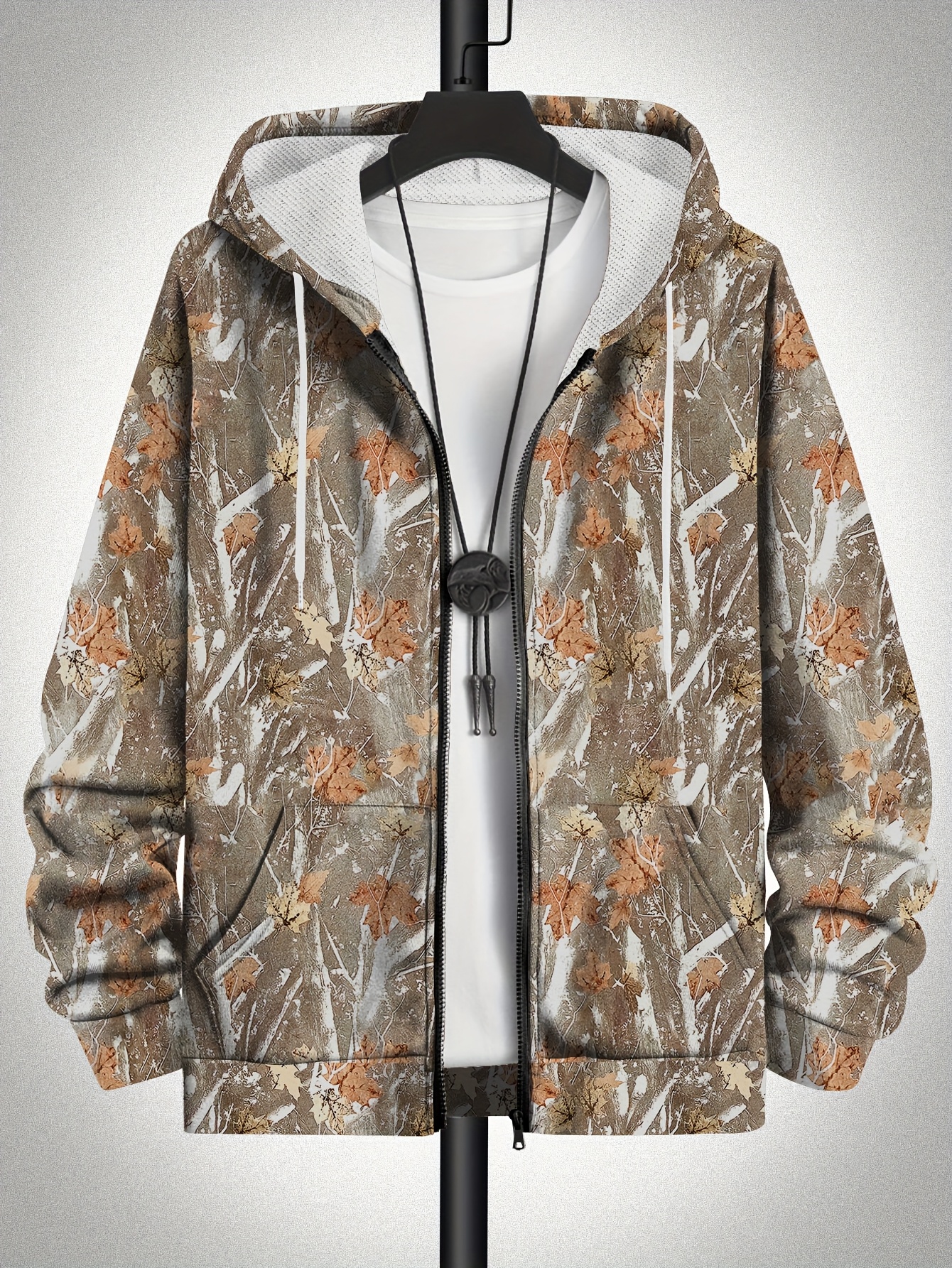 plus size men's graphic print varsity jackets with zip for