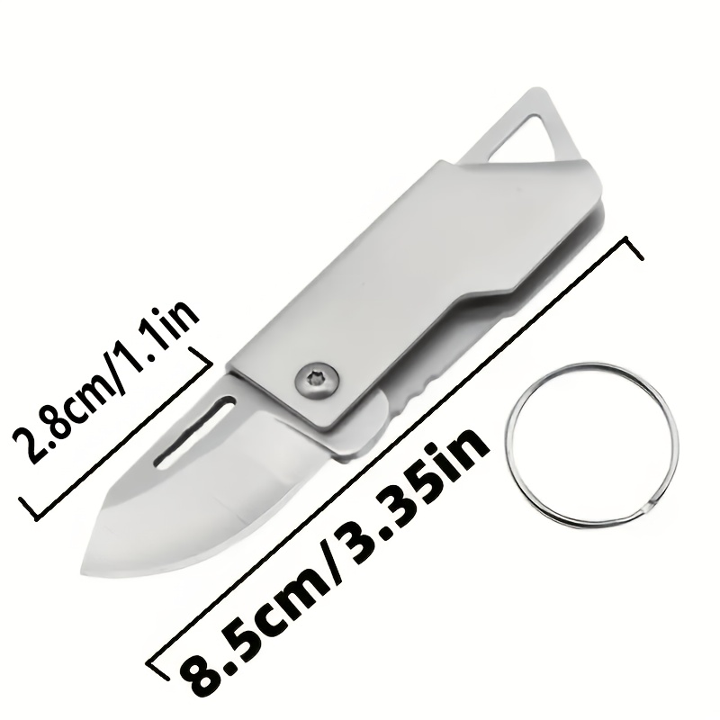retractable utility knife box cutter pocket folding knife d2 blade compact lightweight for office craft outdoor flat edge   keychain accessory Product details 1