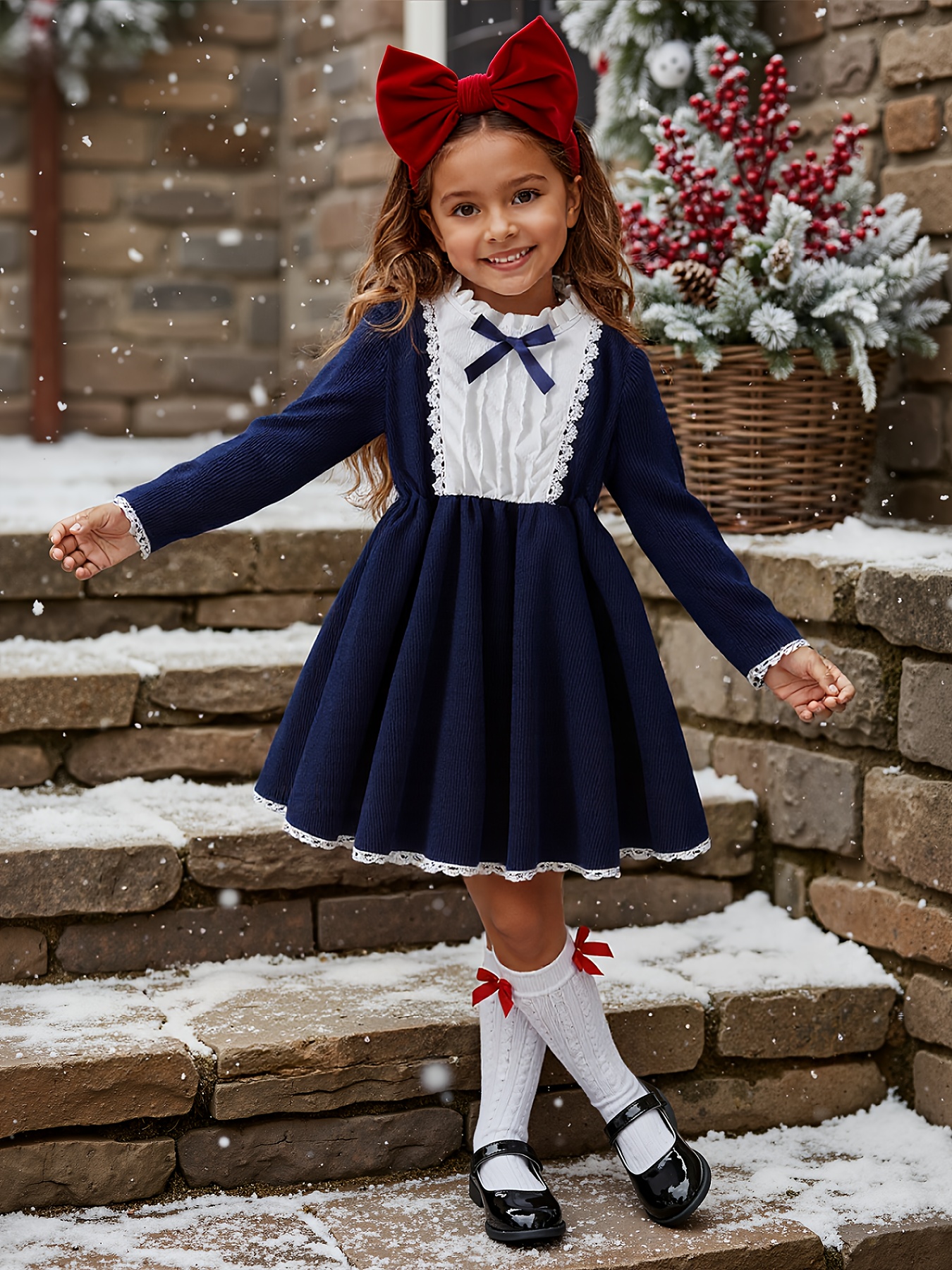 baby blue gingham dress Pink Chicken Autumn Dress main image 1