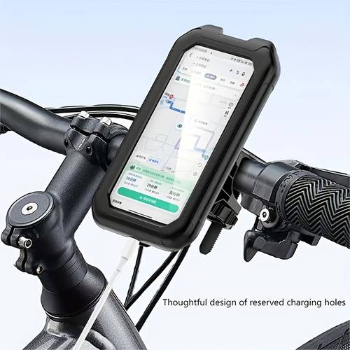 360° dönebilen elektrikli araç telefon tutucu, pil destekli motosiklet bisiklet dağ bisikleti sürücü araç şok emici mobil telefon navigasyon tutucu