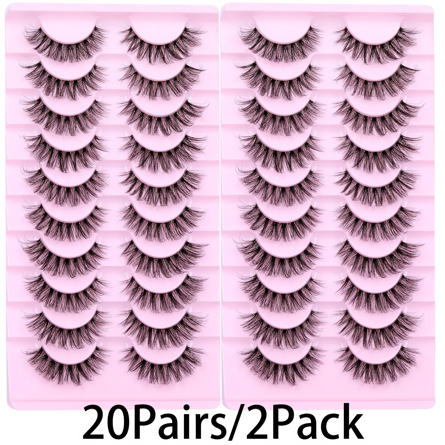 10/20 Pairs Natural Eyelashes Fluffy Lashes D 3d Volume Wispy False Lashes Strips Perfect For Daily Or Special Occasion Makeup