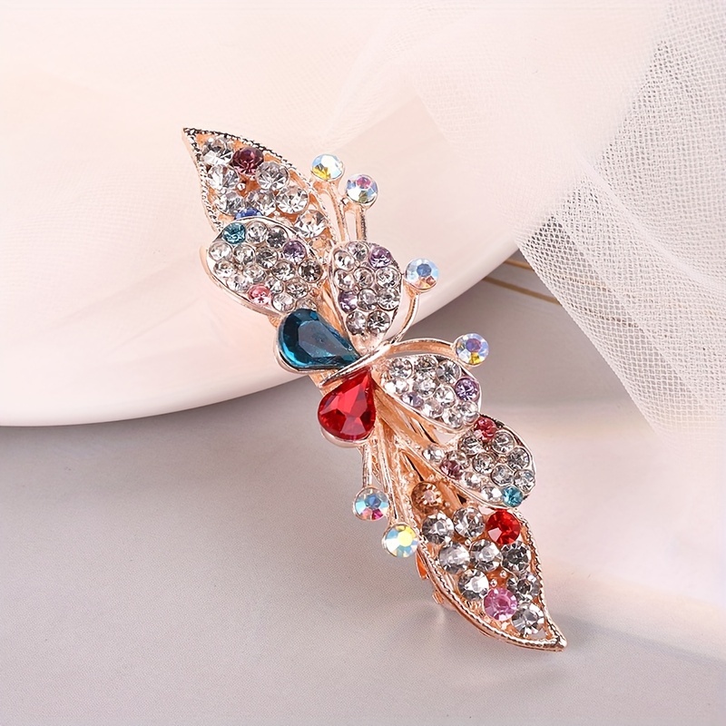 

1pc Alloy Rhinestones And Sequins, -shaped Barrette For Women, Bowknot , 's Day ,