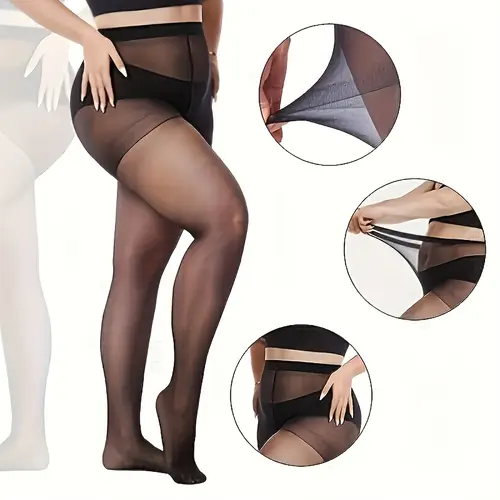 4 pairs of plus size sheer tights for women 20d high waist black pantyhose stockings for women control top thigh high socks knee high socks for women
