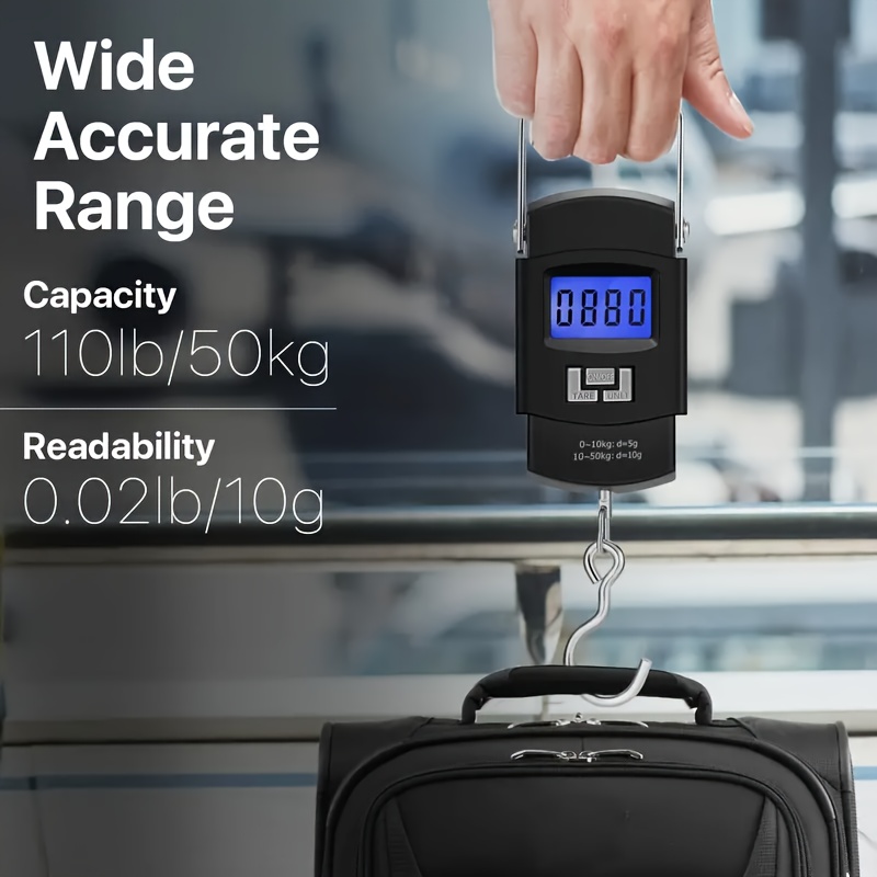 a   portable electronic scale suitable for small packages home use and commercial hanging hooks for weighing luggage and fish Product details 1