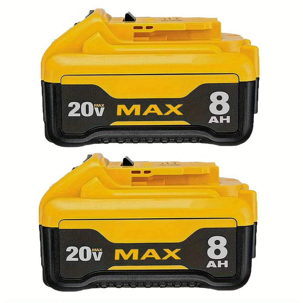 

2pcs 8.0ah Dcb200 Lithium Replacement For Dewalt 20v Max, Compatible With Cordless Tools Dcd/dcf/dcg/dcs Series, High Capacity Rechargeable Battery Pack