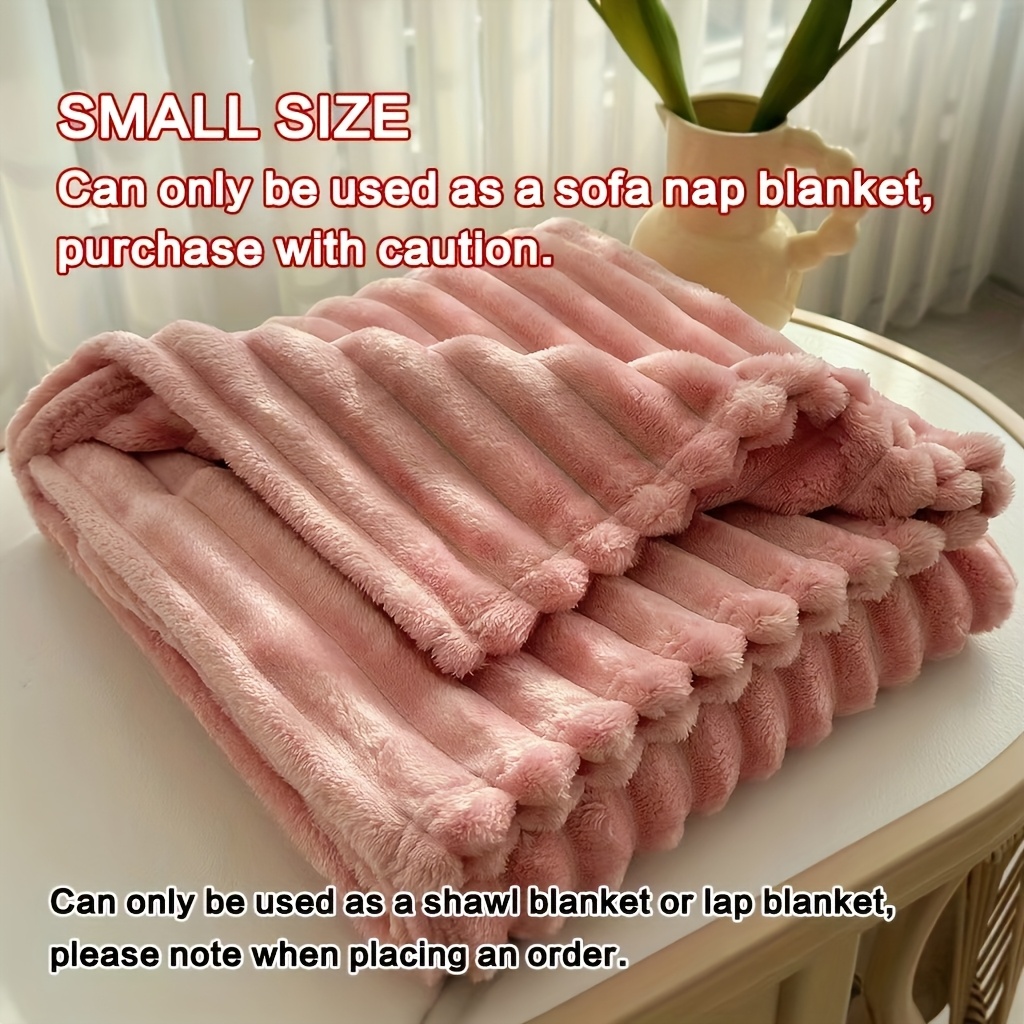 TEMU 1pc Blanket Soft And Comfortable Faux Rabbit Hair Reversible Blanket Thermal Fleece Blanket Nap Blanket Air Conditioning Blanket Office Outdoor