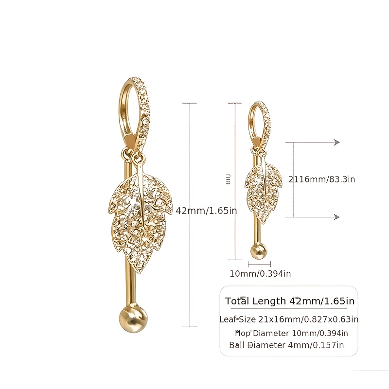 18K Golden Plated Asymmetrical Maple Leaf Hoop Earrings