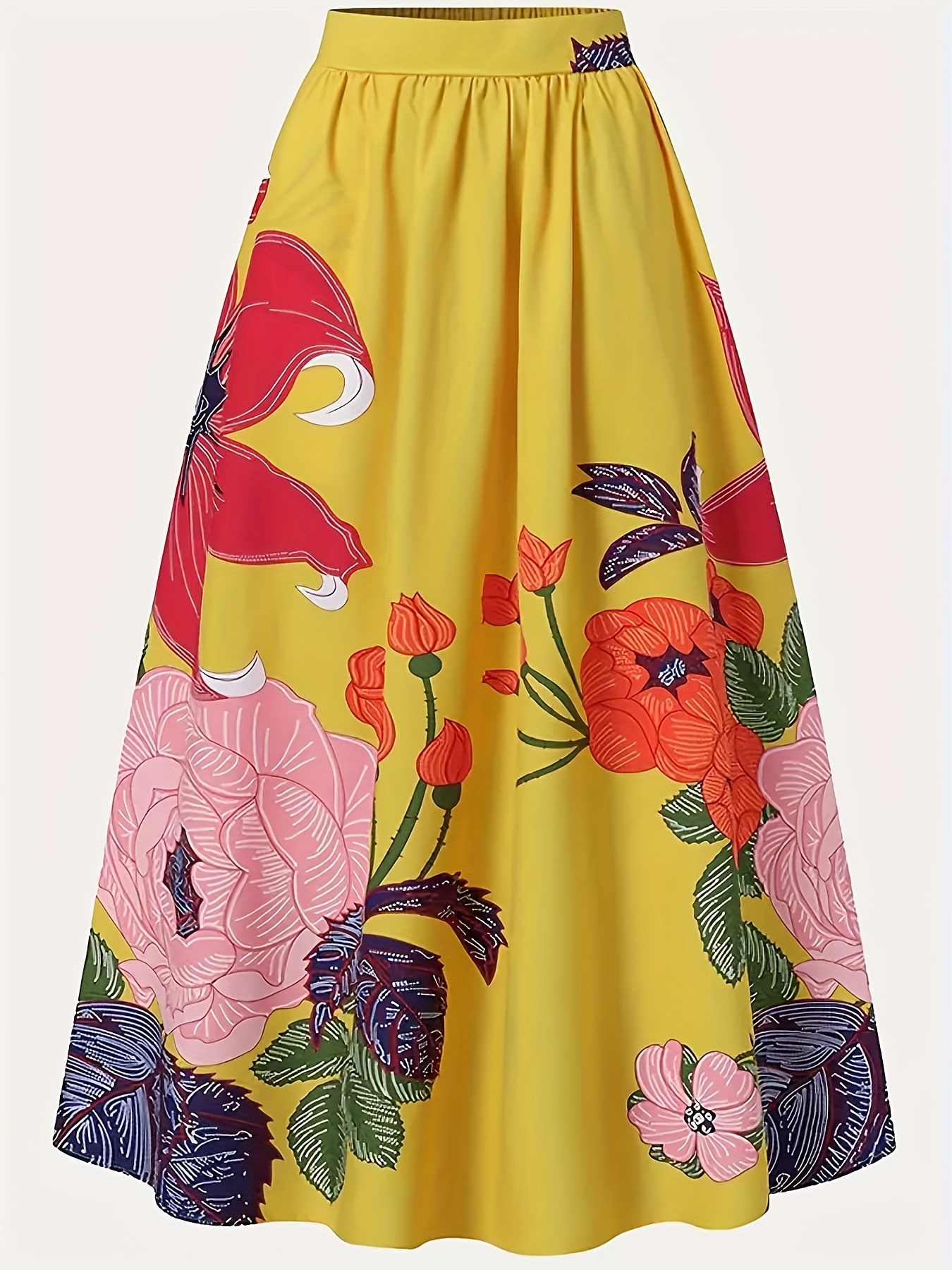 Wild Currant Floral Print Boho Maxi Skirt
