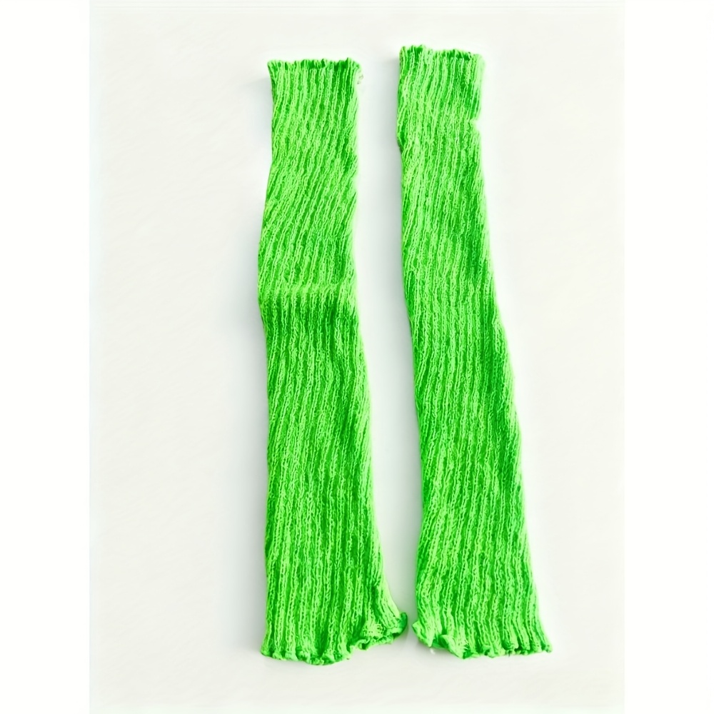 1/ Buauty 80s 90s Ribbed Leg Warmers For Women - Elastic Workout Accessories For Yoga, Running, Hiking - Hand Wash Only, Vibrant Solid Colors, Exercise Accessories, , Socks
