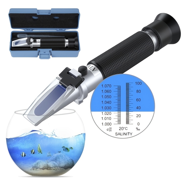 E-shop Salzgehalts-Refraktometer geeignet für Meerwasser, Schwimmbäder, Tanks, Ozeane Salzwasseraquarien für die Fischzucht, mit 0 % Salzgehalt, 0-100