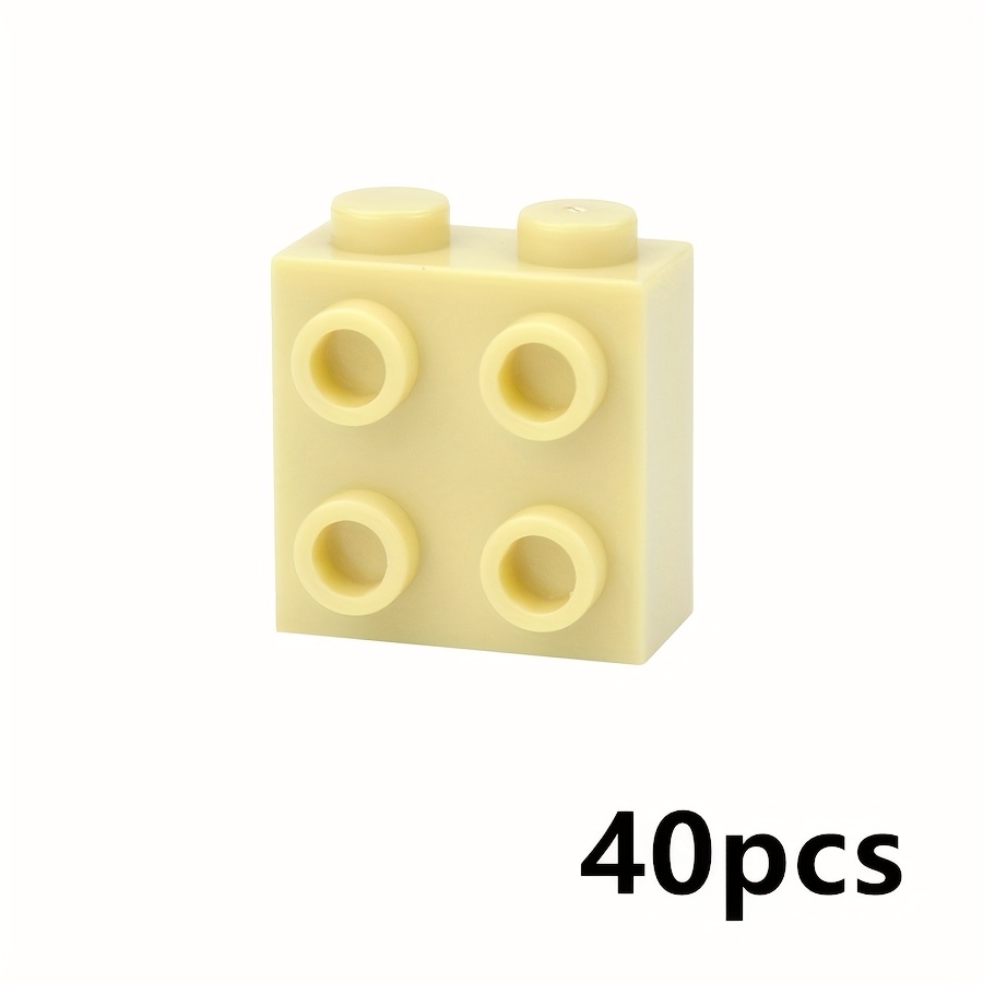 40pcs DIY Thick Bricks 1X2X1 2 3 with Studs on 1 Side Knobs Building Blocks