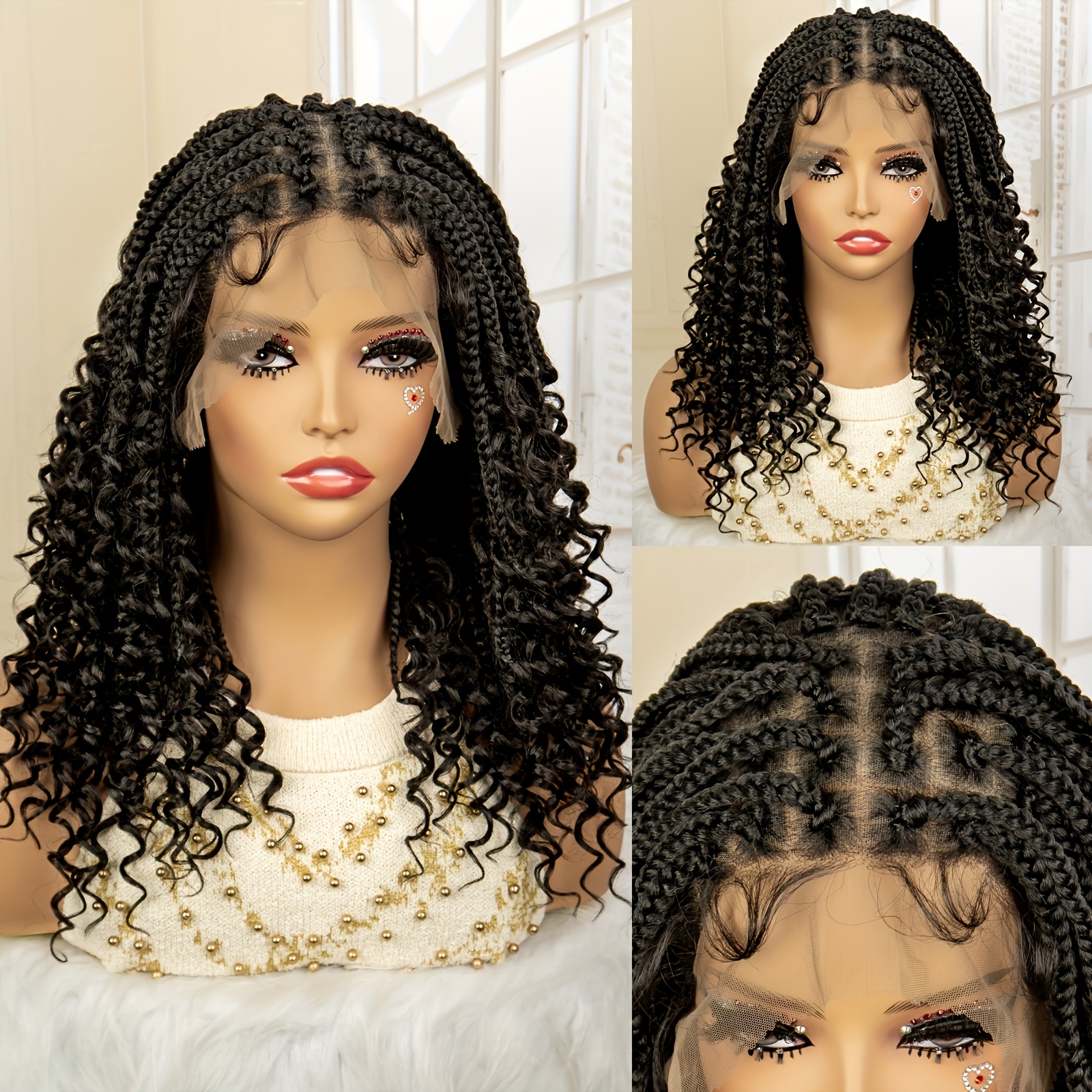 

Synthetic Lace Mid-length Braided Wig Cap