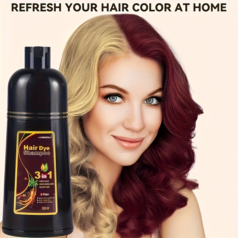 Božićni Poklon, Novogodišnja Atmosfera Vinsko Crvena Boja za Kosu, Brzodjelujuća Boja za Kosu, 99,99% Pokrivenost Bijele Kose, Sadrži Razne Biljne Sastojke, Pogodna za Njegu i Bojenje Kose, Tri u Jednom - Pogodna za Muškarce i Žene Svih Tipova Kose