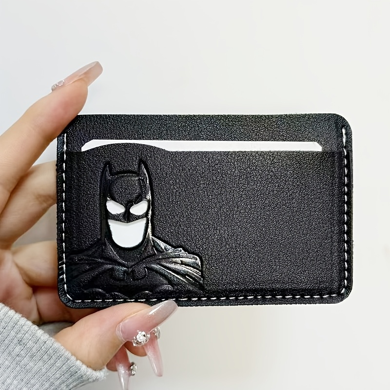 TEMU Warner . Wb Batman Logo Men's Wallet - Convenient Multifunctional Card Holder, Wallet With Batman Logo And Iconic Costumes - Cash/card/id Slot -
