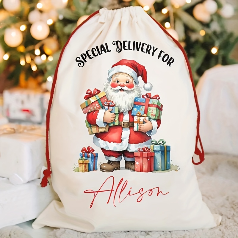 TEMU Gift For Her/him A Custom Large-sized Christmas Bag With A Name - A Personalized Holiday Gift Bag, Festive Parties (70*50cm / 27.5*19.5in)