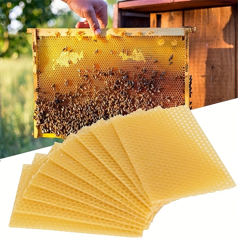 

30-pack Natural Beeswax Foundation Sheets For Beekeeping, Base For Candle Making - Durable Material, No Electricity Or Batteries Required.