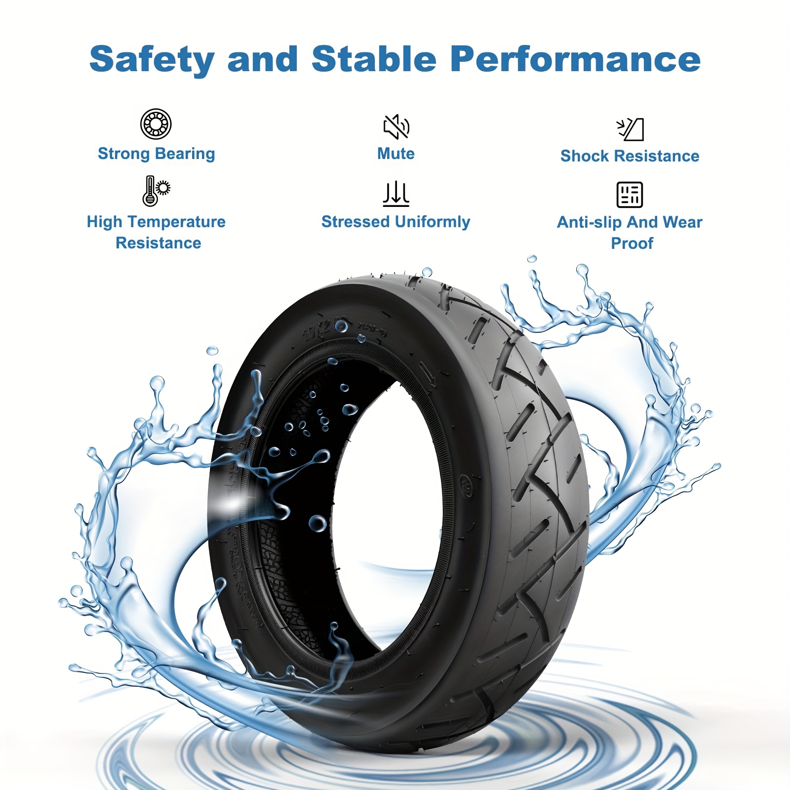10x2.75-6.5 Tyre Ziiyoilh 10x2.5 Inch Speedway Tire And Tube Set - Replacement Road Tire For Zero 10X Electric Scooter & Similar Models (Tire + Inner Tube) Electric Scooter Parts Tire