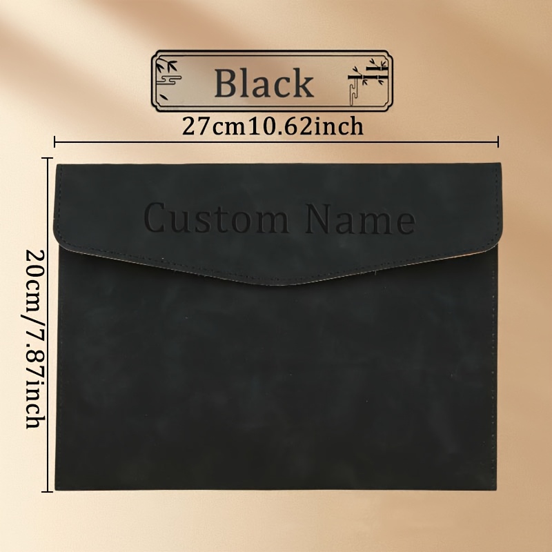 TEMU Pochette de document personnalisable avec nom, de classeur, sac de portfolio de document de bureau, porte-document d'entreprise personnalisé,