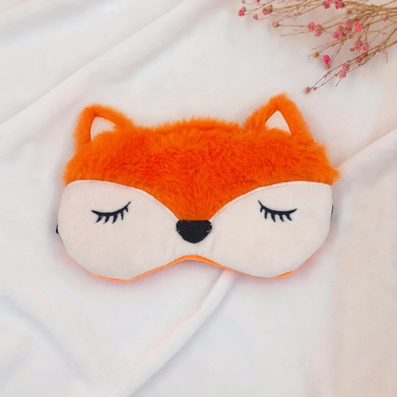 TEMU 1pc Cute Eye Mask, Fleece Eye Mask, Fox Sloth Bear Eye Mask, Soft & Breathable Eye Mask Sleep