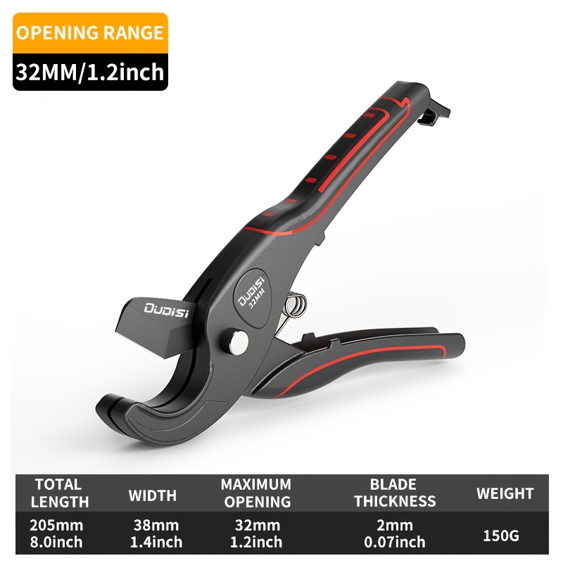 TEMU Professional Ratchet Tube Cutter 36-75mm, Instant Cut Ppr/pvc Water Pipe, Durable Blade