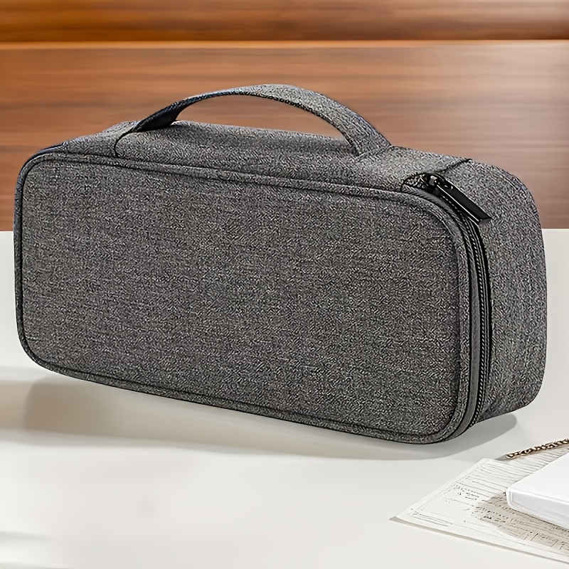 Image of Light Gray Zippered Pocket Compartment Storage Bag For , Power Banks, Hard Drives, Data Cables Portable Carry-on Luggage - Applicable