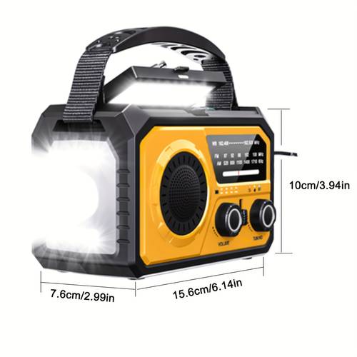16000mah hand crank emergency weather radio with wireless speaker ipx 4 waterproof 59200mwh am fm solar radio with flashlight cell phone charger reading lamp compass sos for camping and survival