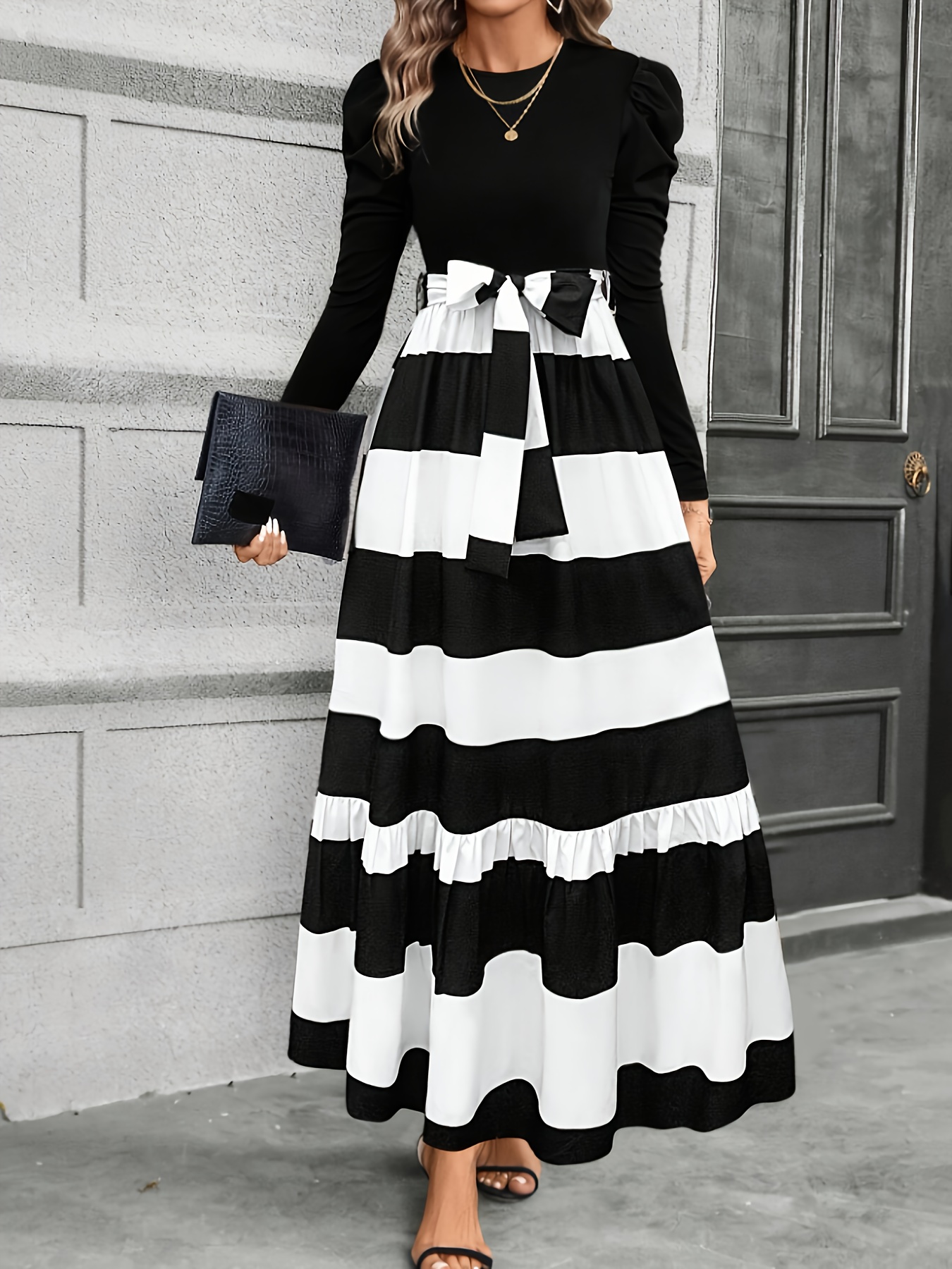 formal girls black and white dress Silk Black and White Flower Girl Dress 18mos / White with Black main image 1