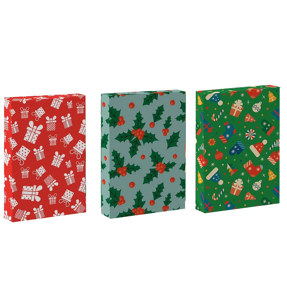 TEMU 3pcs Christmas Gift Box Set With Lids - Premium Robe Boxes With 4-inch Depth And Shirt Boxes Suitable For Pants, Lingerie, Sweaters, Clothing,
