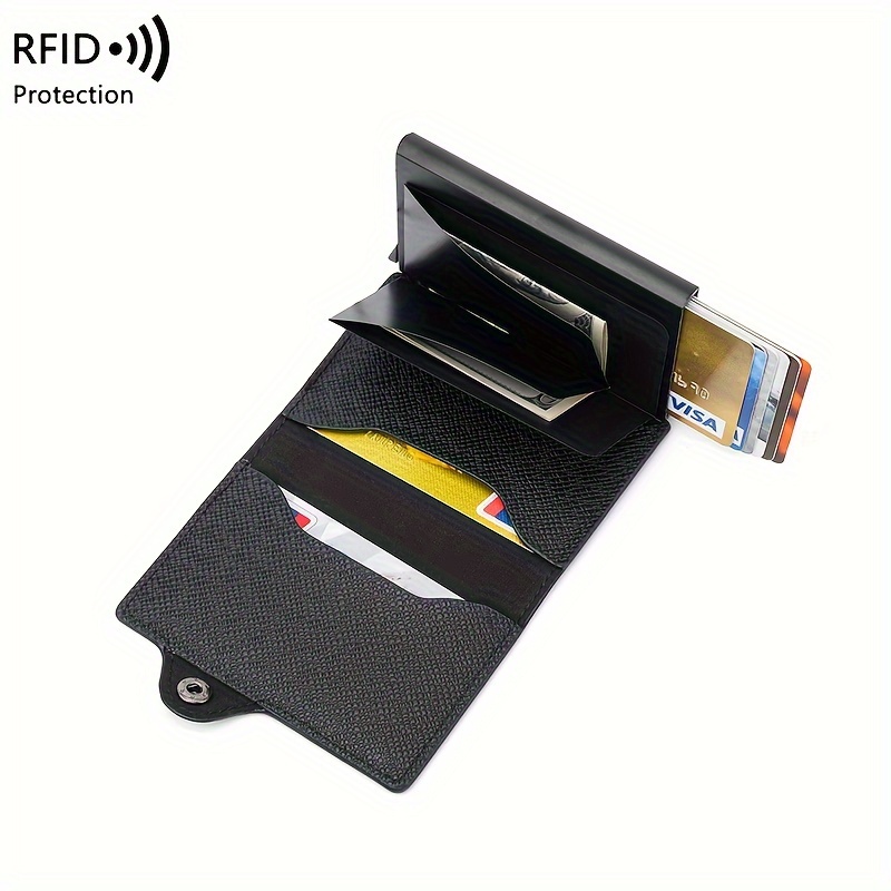 Minimalist RFID Ukuvimbela Wallet, Slim Large Umthamo Ikhadi Umnikazi Nge Multiple Card Slots
