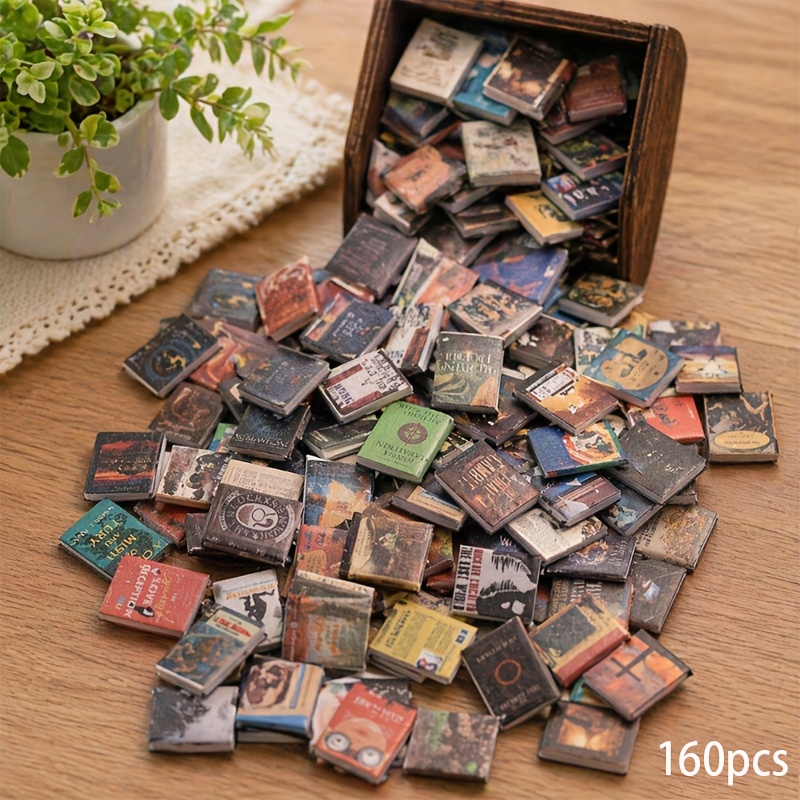 75/160 kosov/set, mini dekoracija v obliki knjige, naključni mešani set majhnih knjig, papirnato ročno , darilo