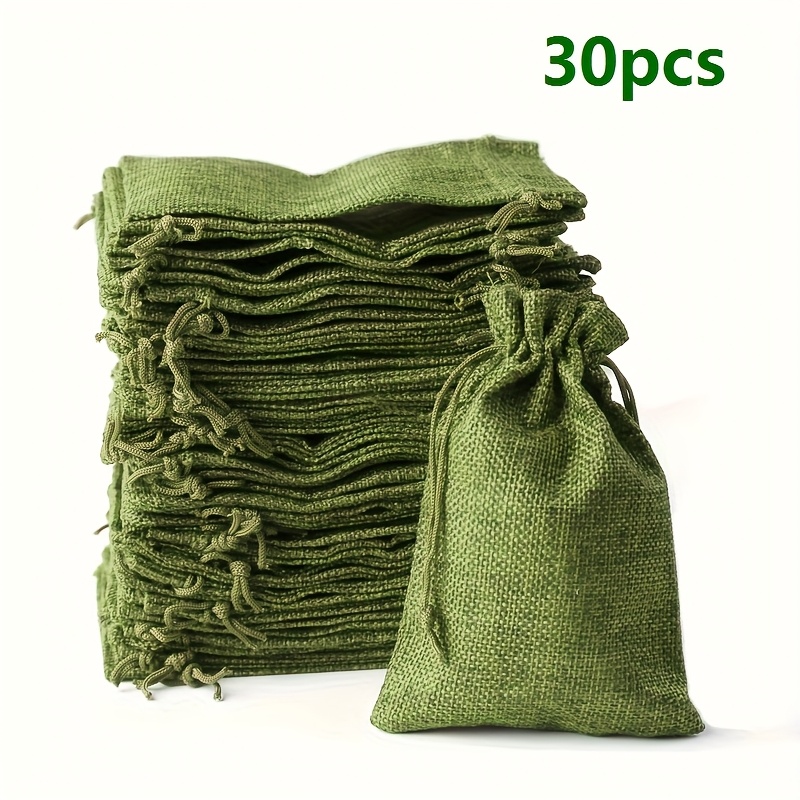 E-shop 30 Stück - Geschenkbeutel mit Zugband, Naturfaserbeutel wiederverwendbar, geeignet für Süßigkeiten, Schokolade, Schmuck Geschenkverpackungen wie