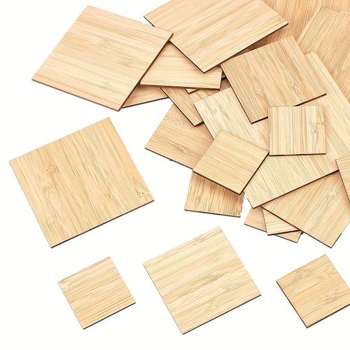 30 Wooden Painting Board Set, Unfinished Square Blank Wood Plaque, Durable Wooden Board for Art Painting, Projects, Wood Burning, Engraving, Staining, Home Decoration, Holiday Ornament Making