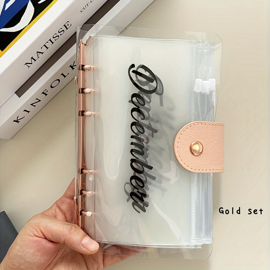 Image of A6 Loose Leaf Monthly Zipper Budget Envelope Binder Ticket Receipt Storage Bag Gift Set 1 Cover And 12 Monthly Bags