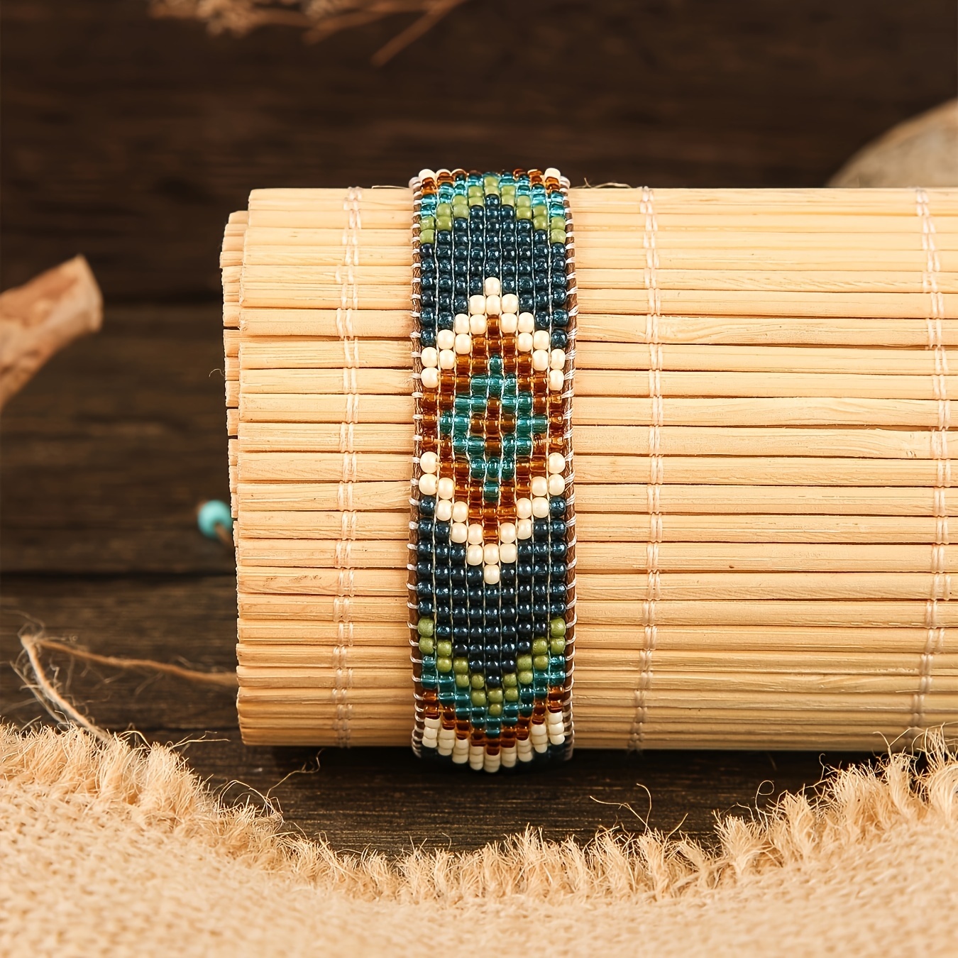 2pcs Womens Fashion Bead Bracelets Retro Bohemian Style