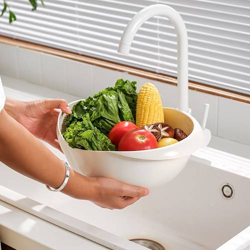1pc vegetable washing and drainage basket strainer with handle practical multifunctional kitchen tool product features large capacity design quick drainage and storage