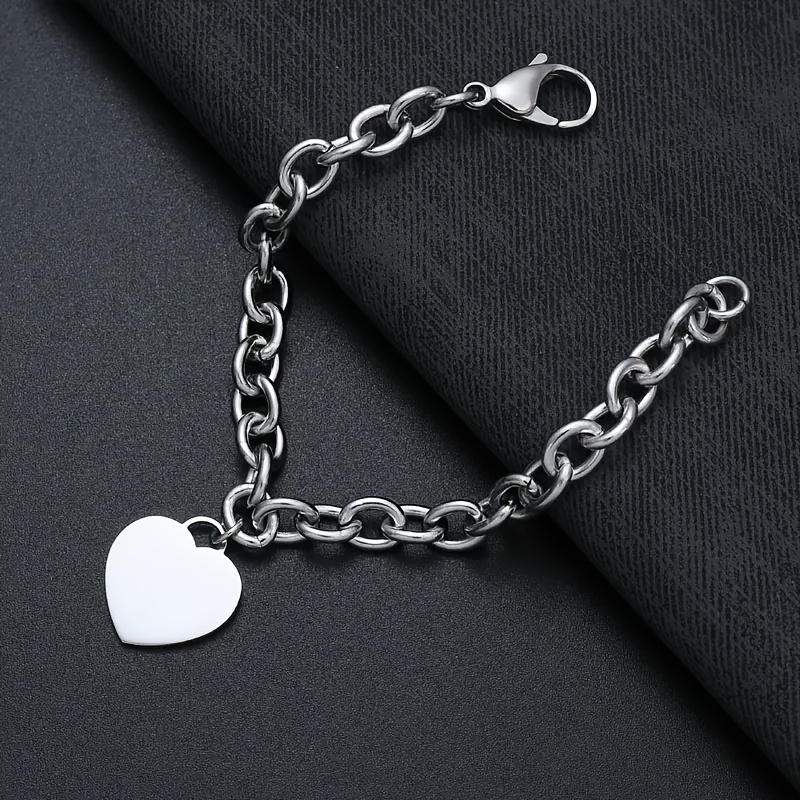 Elegant And Fashionable Women' Steel Casual Party Versatile Bracelet With Optional Cute Love Heart Pendant
